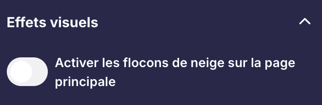 Enabling snowflake effects