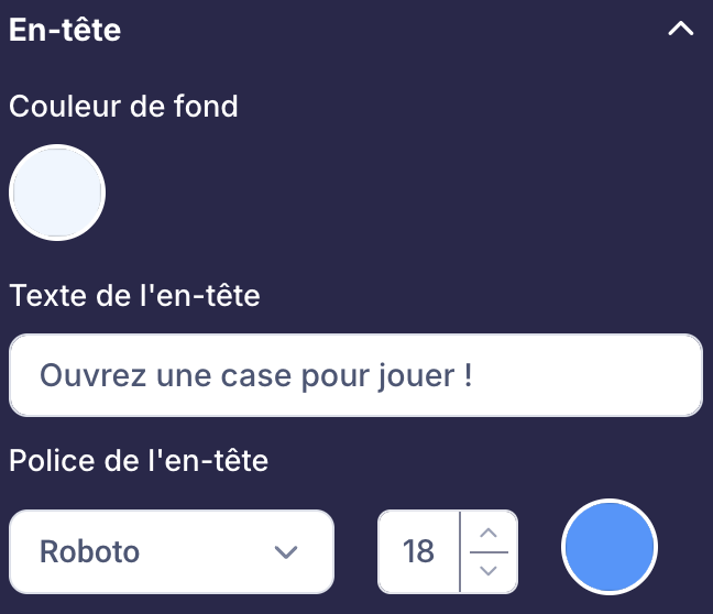 Header configuration