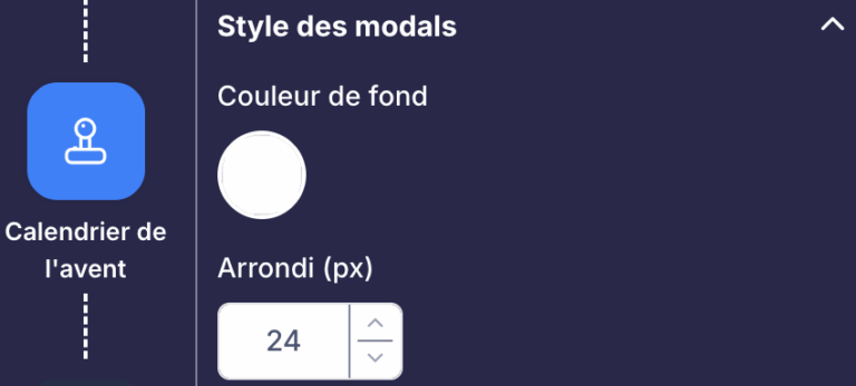 Modal style configuration